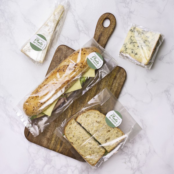 VGN5 Vegware™ 8.75` x 7` Compostable Clear NatureFex Baguette Bags